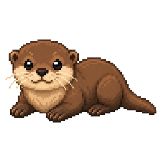 Mochi the otter character badge